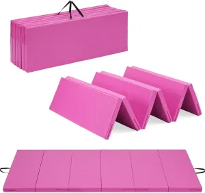 Gymnastics Mat, 3'x6'/4'x8' Thick Folding Kids' Gymnastic Tumbling Mat with Carrying Handles for Home Gym Exercise & Play