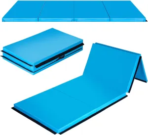 Gymnastics Mat 4'x10'x2" Thick Tumbling Mat with Carrying Handles Floding Interlocking Gym Mat for Gymnastics, Wrestling, MMA, Martial Arts, Stretching, Core Workouts