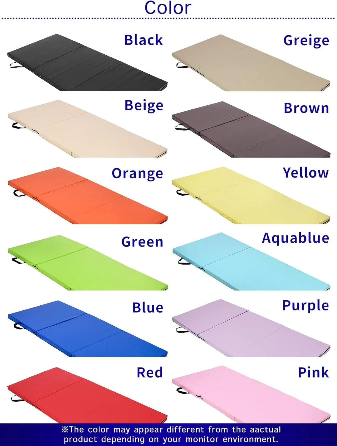 Gymnastics Mat Folding Stretch Mats 71"x31"x2" Exercise Muscle Training Children Play Horizontal Bar Mat Yoga Sports Soundproof Home Use