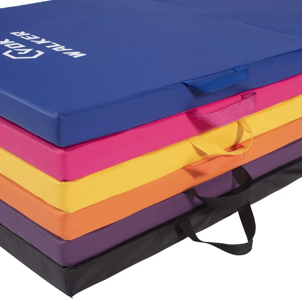 Gymnastics Mat Gym Mat Folding Mattress with Handle,2"/4" Thick Waterproof Floor Mattress Sleep Padding High Density Foam Floor Guest Bed with Removable Cover