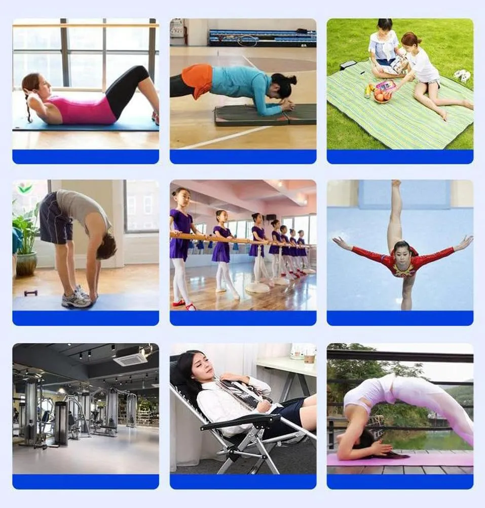 Gymnastics Mat Gym Mat Folding Mattress with Handle,2"/4" Thick Waterproof Floor Mattress Sleep Padding High Density Foam Floor Guest Bed with Removable Cover