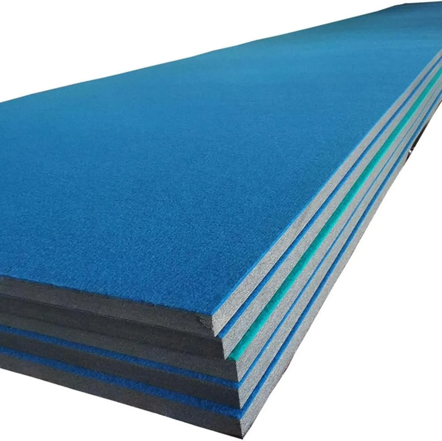 Gymnastics Track Exercise Mat with Grippy Gym Carpet Top, Roll Out Indoor Sturdy Foam Wrestling Mat for MMA Cheerleading Fitness, Easy Setup