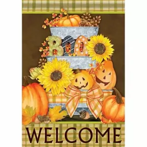Halloween Buckets Garden Flag
