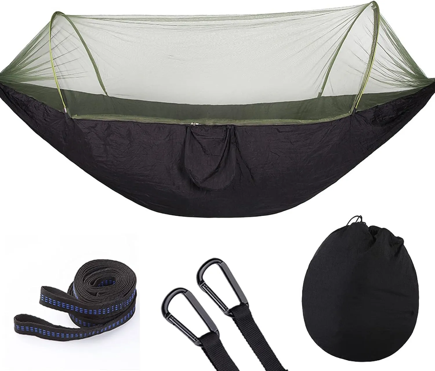 Hammocks Camping Hammock Portable Pop-up Hammock with Mosquito Net Parachute Nylon Fabric 2 Person Sleeping Swing for Outdoor Furniture Hammocks for Outside