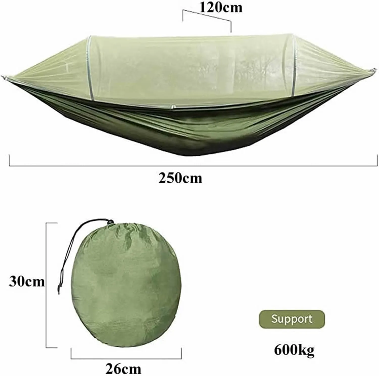 Hammocks Camping Hammock Portable Pop-up Hammock with Mosquito Net Parachute Nylon Fabric 2 Person Sleeping Swing for Outdoor Furniture Hammocks for Outside