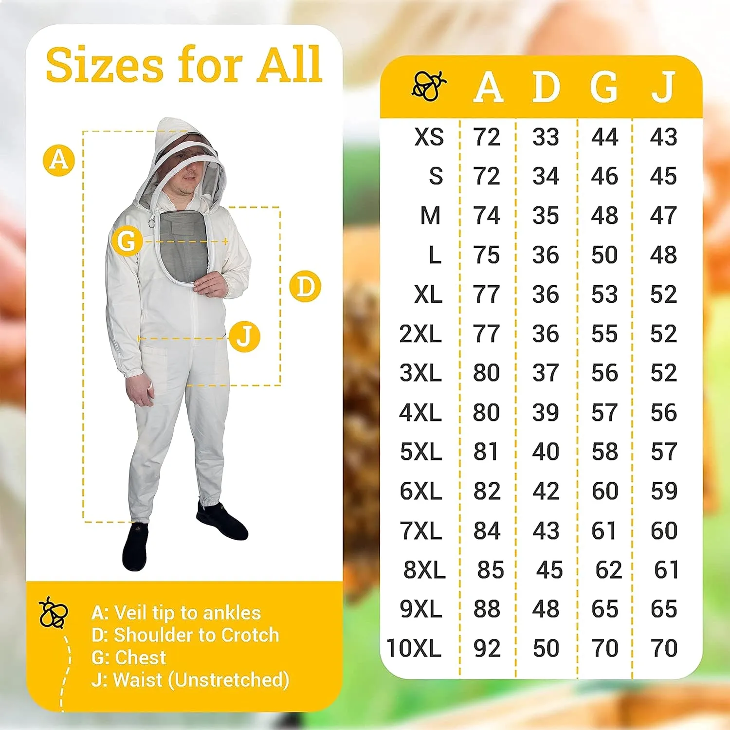 Heavy Duty Bee Suit with Easy Veil- Extra Thick 100% Cotton Bee Suit Sting-Proof Protection Pro Beekeeper Suit Bee Keeper Bee Keeping Suit Complete Professional Bee Suit with Gloves 6XL