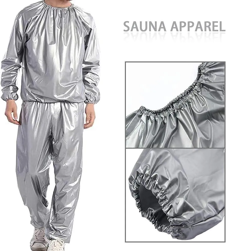Heavy Duty Sauna Suit Men Women Weight Loss Exercise Slimming Gym Fitness Workout Anti-Rip Sweat Suit