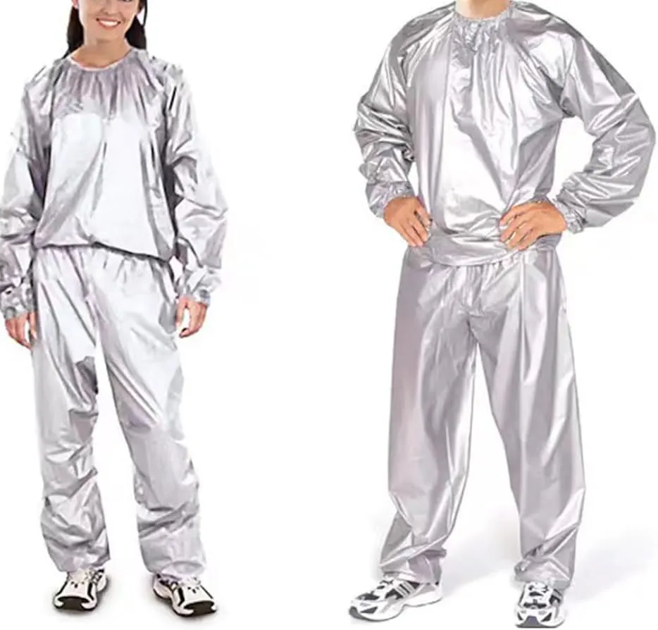 Heavy Duty Sauna Suit Men Women Weight Loss Exercise Slimming Gym Fitness Workout Anti-Rip Sweat Suit