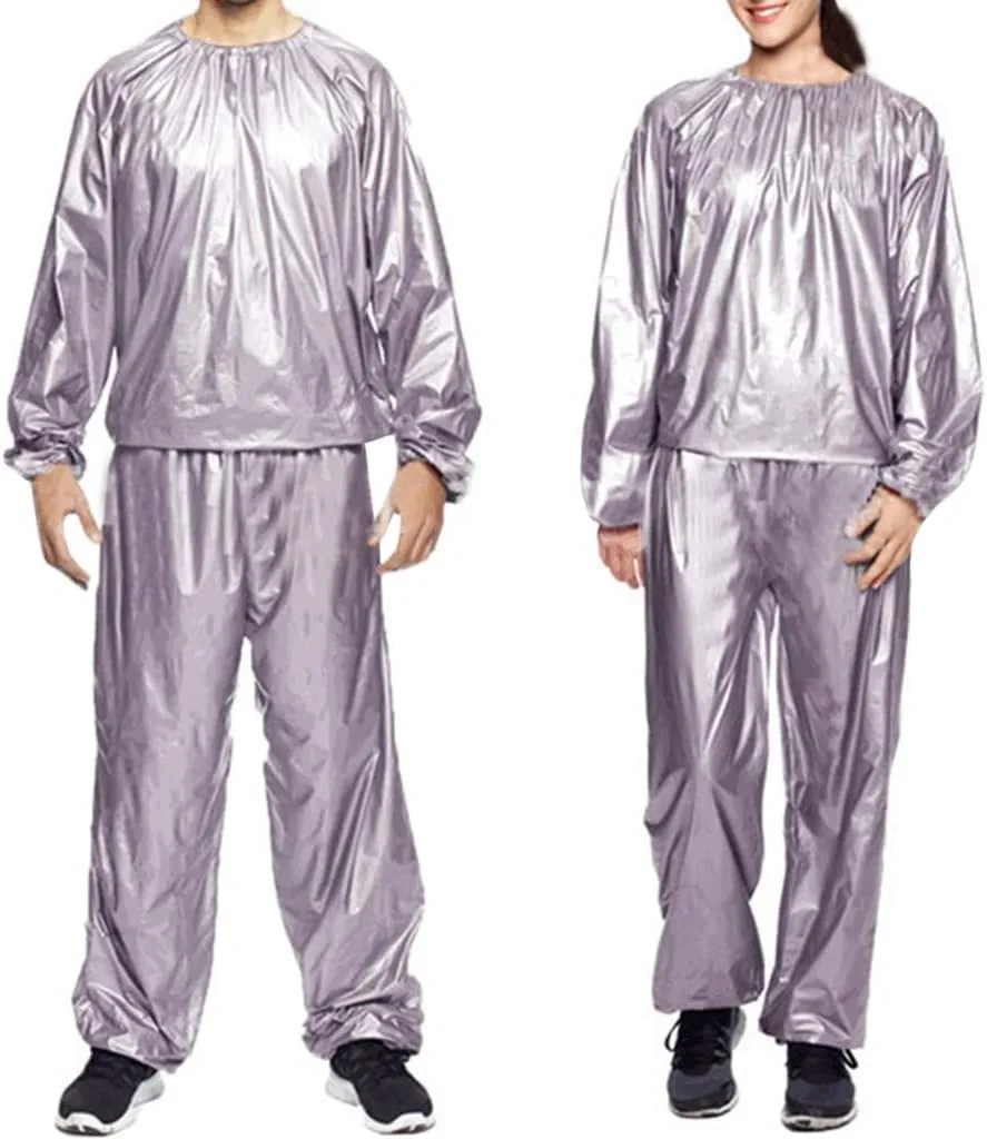 Heavy Duty Sauna Suit Men Women Weight Loss Exercise Slimming Gym Fitness Workout Anti-Rip Sweat Suit