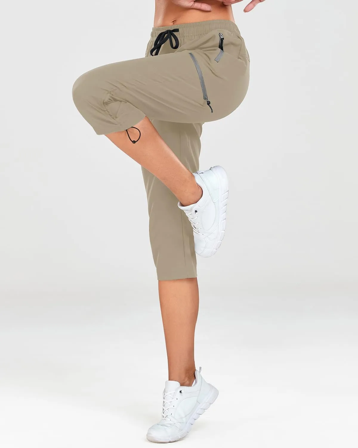 Holipick Women's Hiking Pants Lightweight Quick Dry Water Resistant Elastic Waist Outdoor Camping Travel Cargo Zipper Pockets