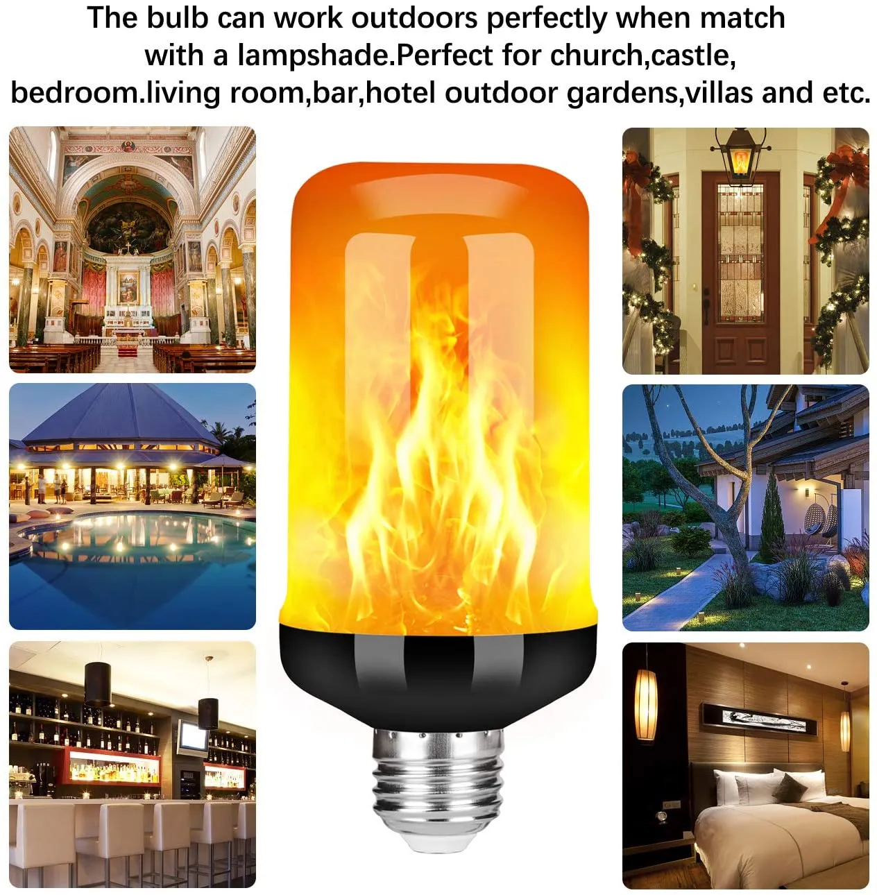 Homlly LED 4Mode Fire Flame Light Bulb