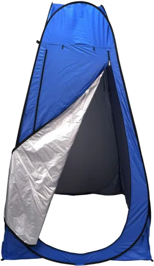 HongK- Privacy Tent- Pop Up Instant Tent Rain Shelter Tent Shower Toilet Bathroom Portable Changing Room For Beach Hiking Camping Outdoor Use In Blue (3 Colors Available) [P/N: ET-OUTDOOR005-BLUE]