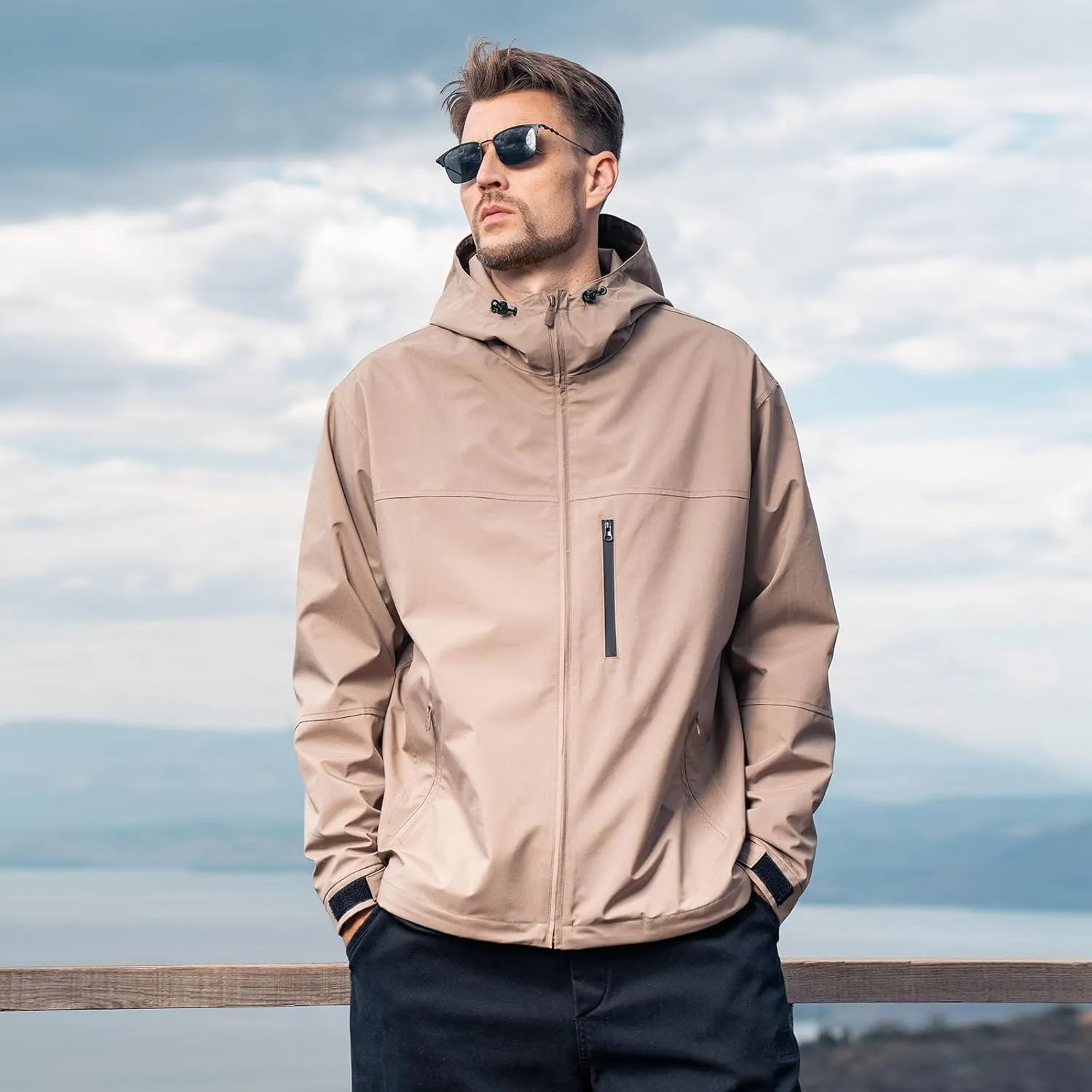 Hooded Assault Suit Men'S Outdoor Solid Color Jacket Windproof And Waterproof Mountaineering Workwear Jacket