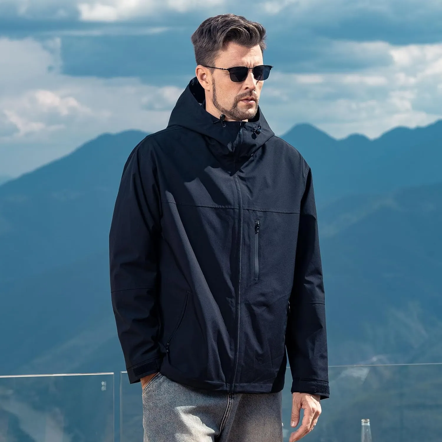 Hooded Assault Suit Men'S Outdoor Solid Color Jacket Windproof And Waterproof Mountaineering Workwear Jacket