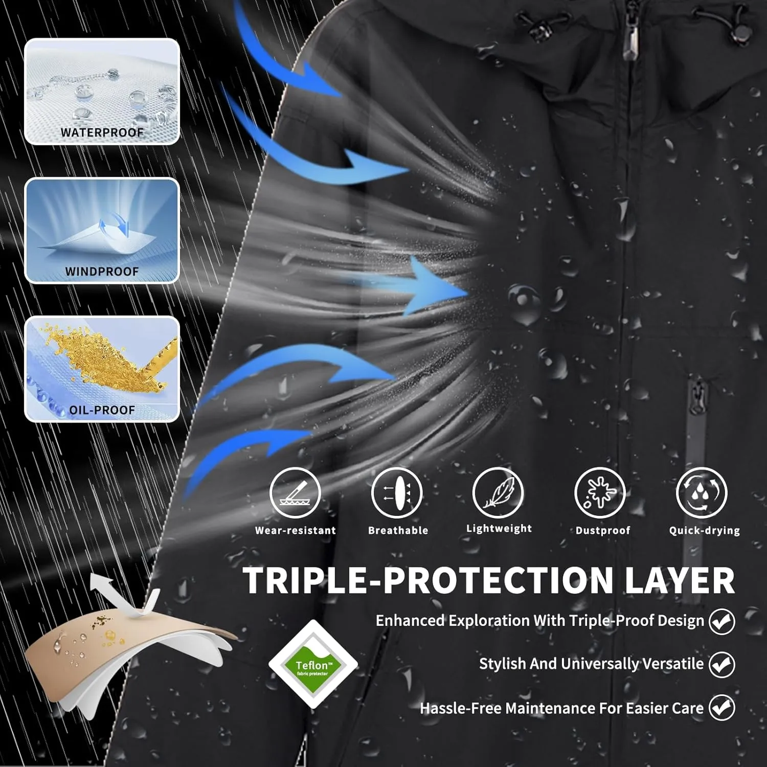 Hooded Assault Suit Men'S Outdoor Solid Color Jacket Windproof And Waterproof Mountaineering Workwear Jacket