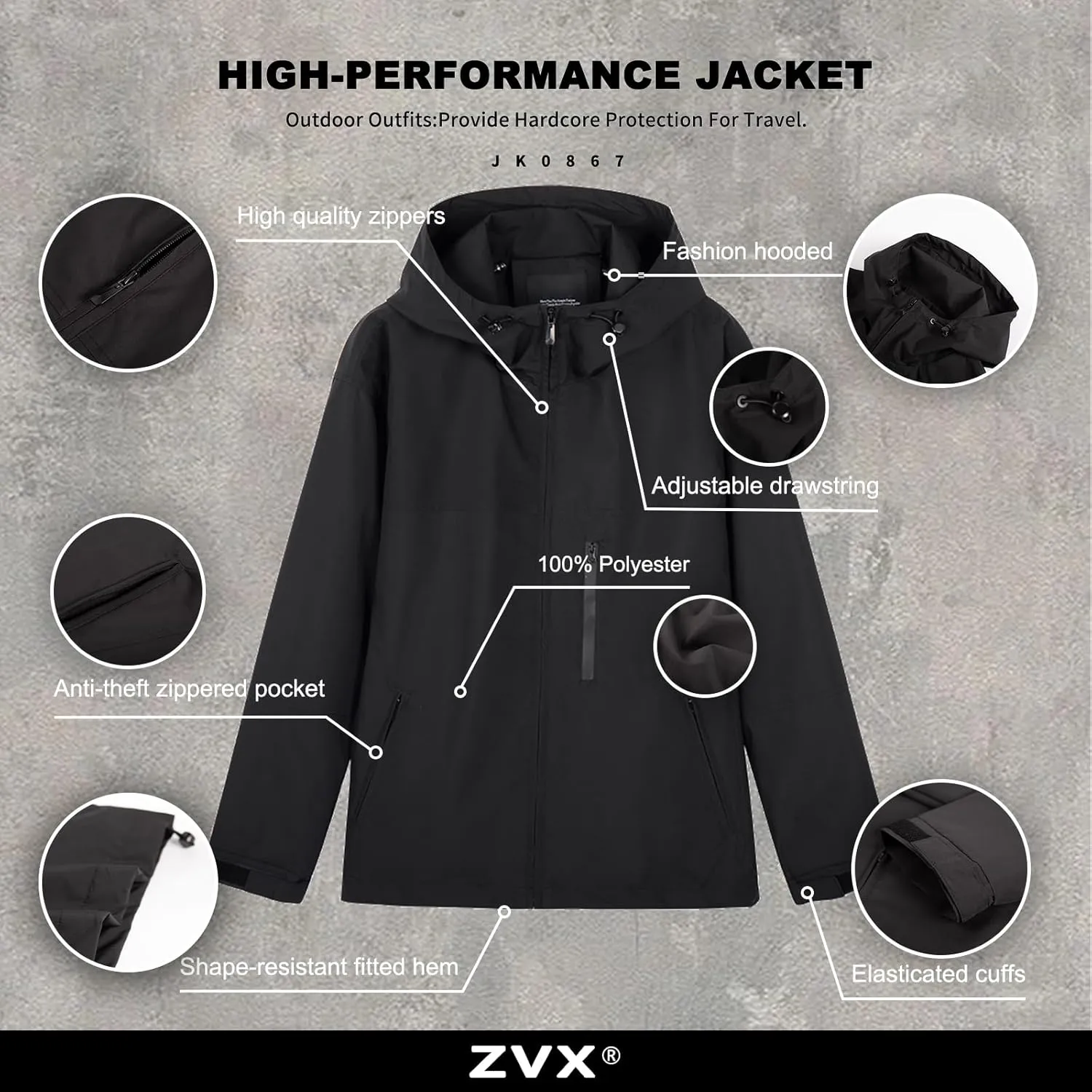 Hooded Assault Suit Men'S Outdoor Solid Color Jacket Windproof And Waterproof Mountaineering Workwear Jacket