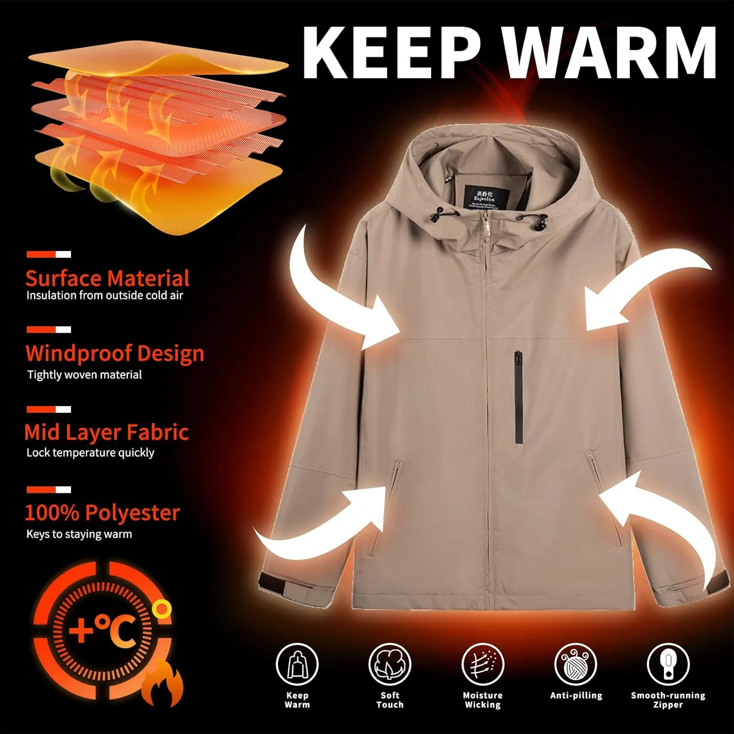 Hooded Assault Suit Men'S Outdoor Solid Color Jacket Windproof And Waterproof Mountaineering Workwear Jacket