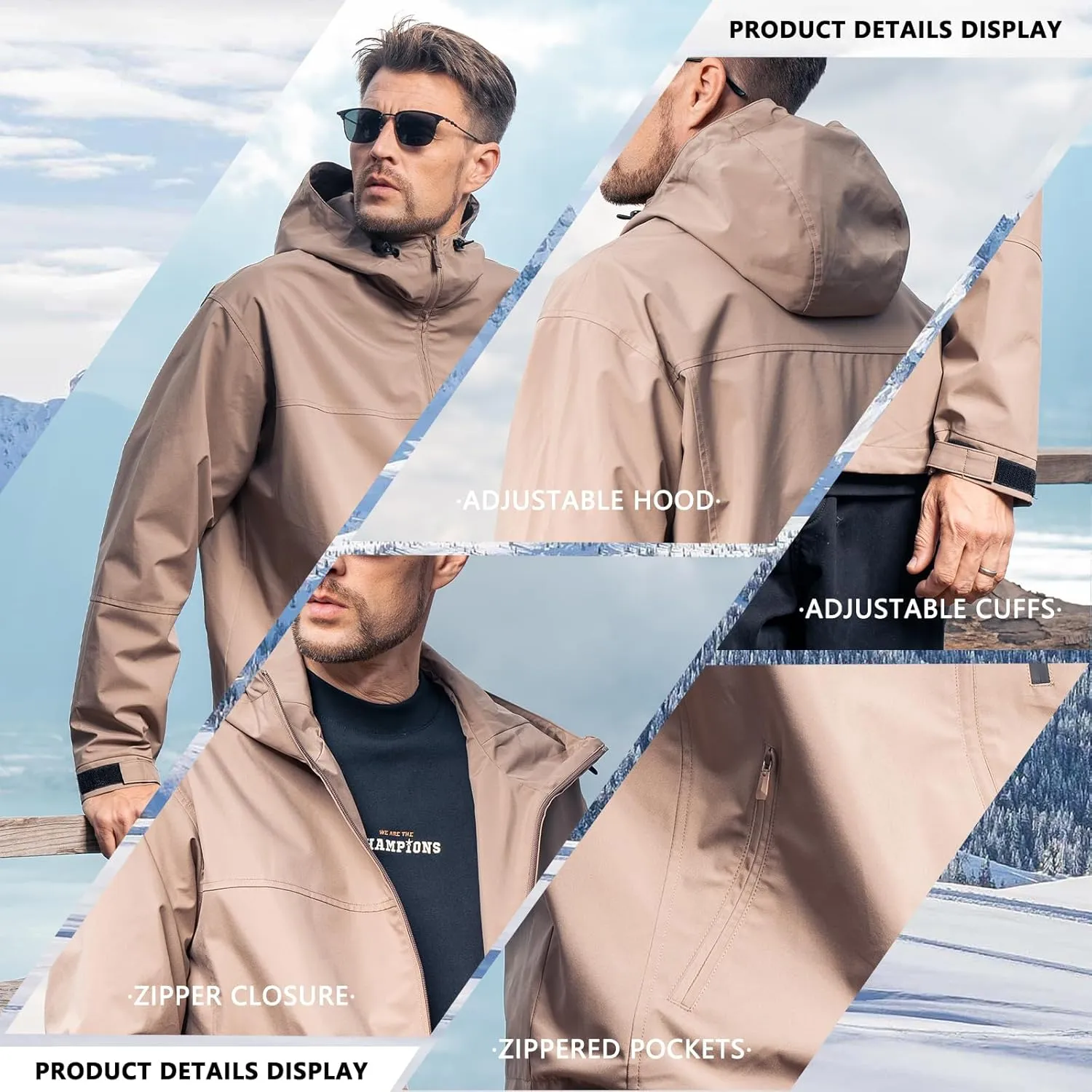 Hooded Assault Suit Men'S Outdoor Solid Color Jacket Windproof And Waterproof Mountaineering Workwear Jacket