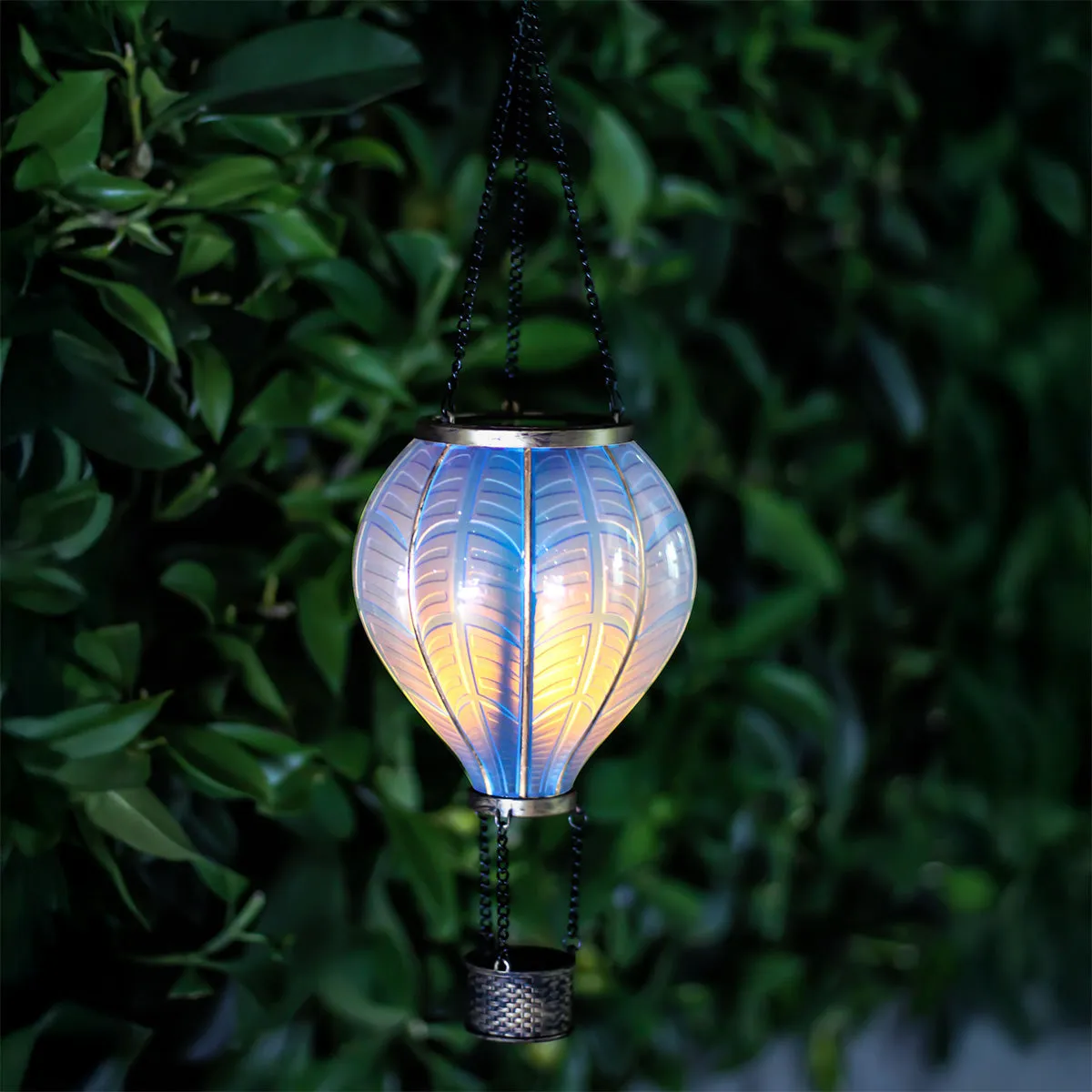 Hot Air Balloon Solar Garden Lantern Decoration 20 White LED - 46cm by Bright Garden