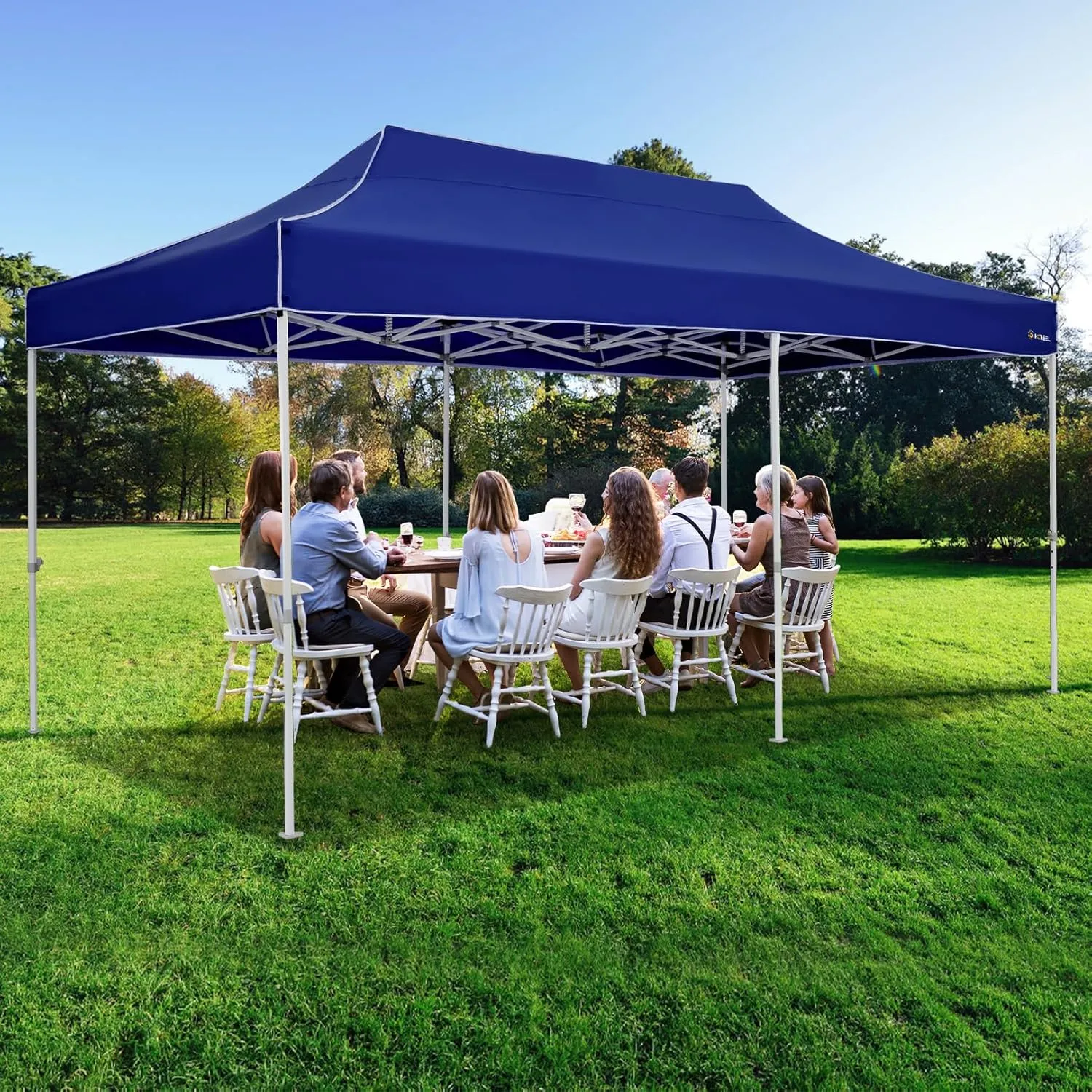 HOTEEL 10x20 Heavy Duty Pop Up Canopy Tent for Parties Event Wedding Commercial Instant Canopy with Roller Bag, Party Tent Waterproof UV 50 &Windproof, Upgraded Thick Hexagonal Legs, Deep Blue