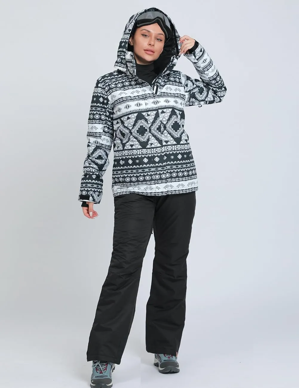 HOTIAN Ski jacket Snowboard Jacket Womens High Windproof Colorful Snow Jacket Pants Set