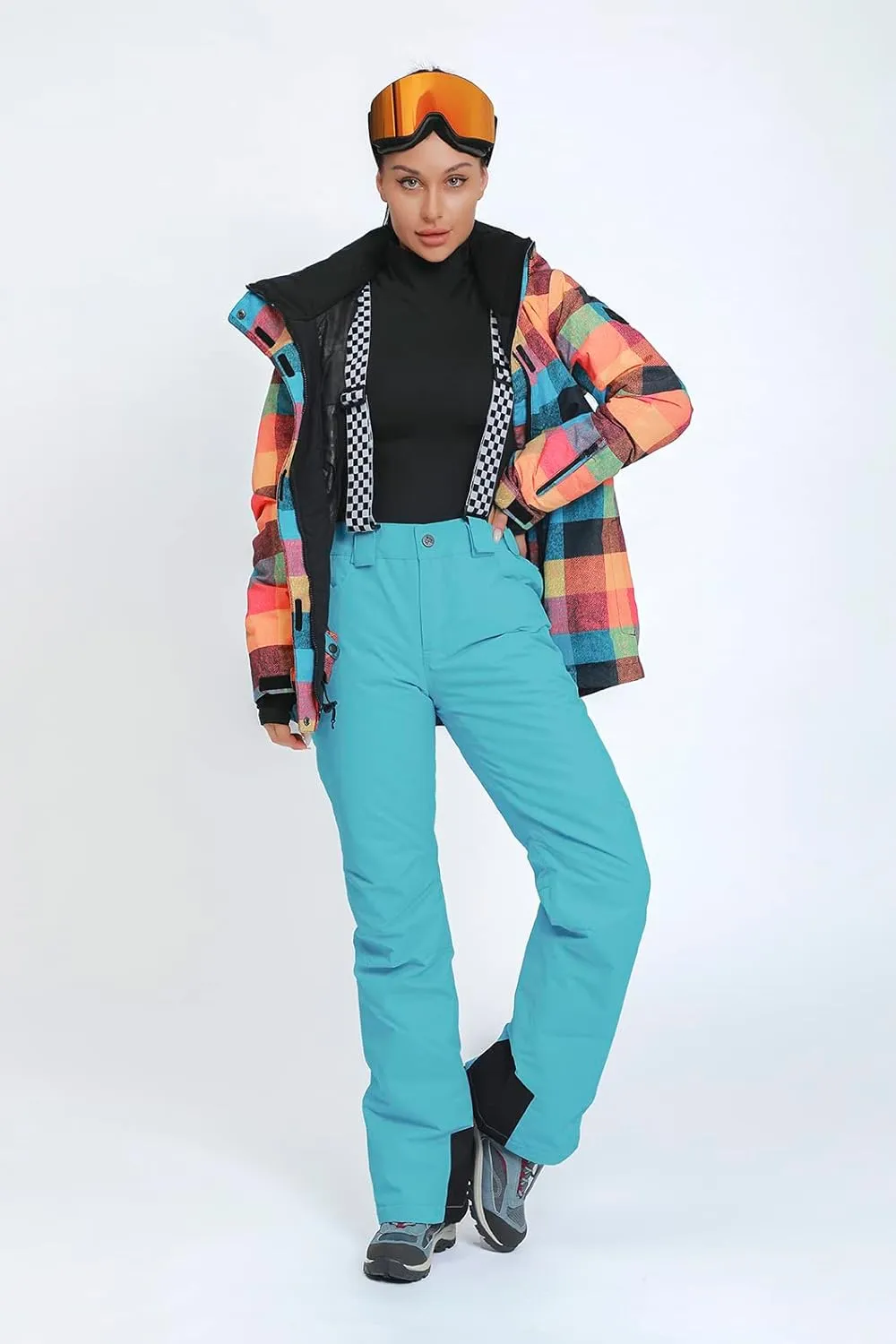 HOTIAN Ski jacket Snowboard Jacket Womens High Windproof Colorful Snow Jacket Pants Set