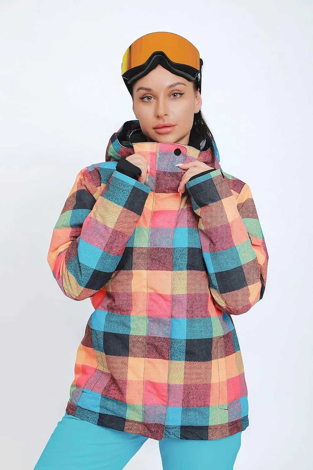 HOTIAN Ski jacket Snowboard Jacket Womens High Windproof Colorful Snow Jacket Pants Set