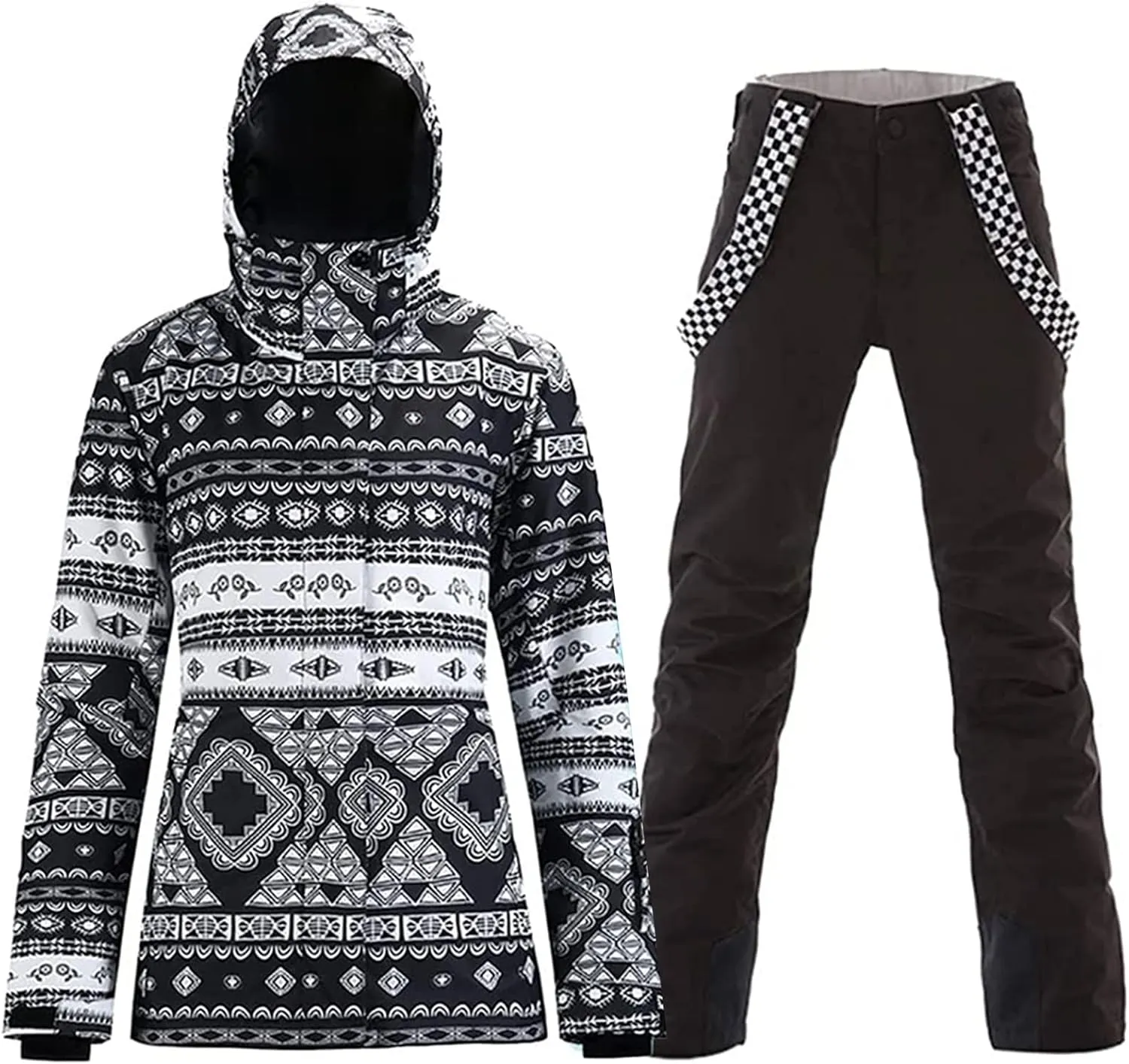 HOTIAN Ski jacket Snowboard Jacket Womens High Windproof Colorful Snow Jacket Pants Set