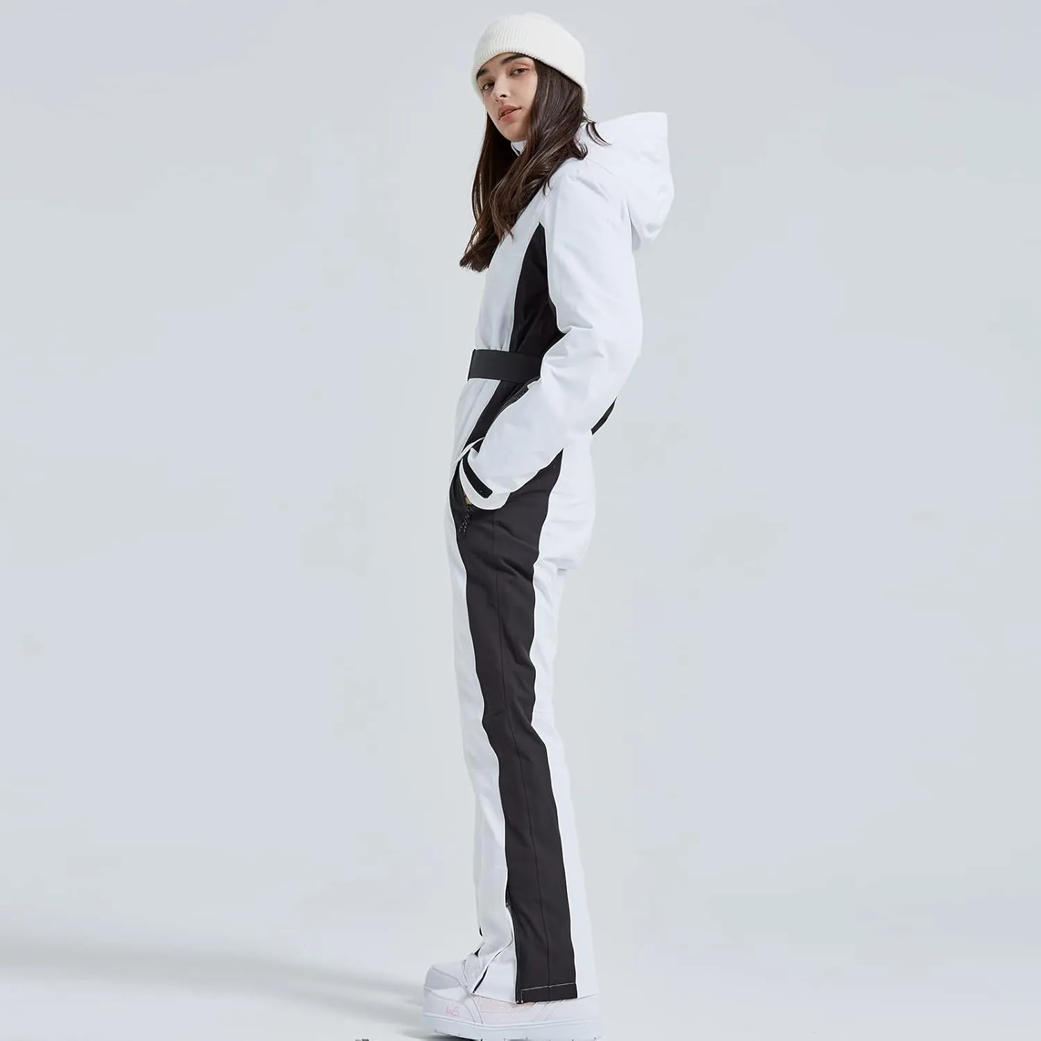 HOTIAN Women One Piece Ski Suits Slim Fit Overalls Jumpsuits Waterproof Winter Outdoor Snowboard Snow Suits