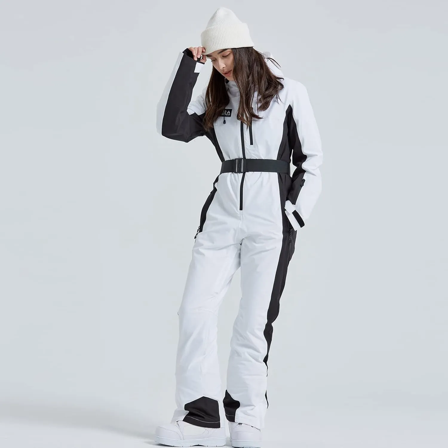 HOTIAN Women One Piece Ski Suits Slim Fit Overalls Jumpsuits Waterproof Winter Outdoor Snowboard Snow Suits