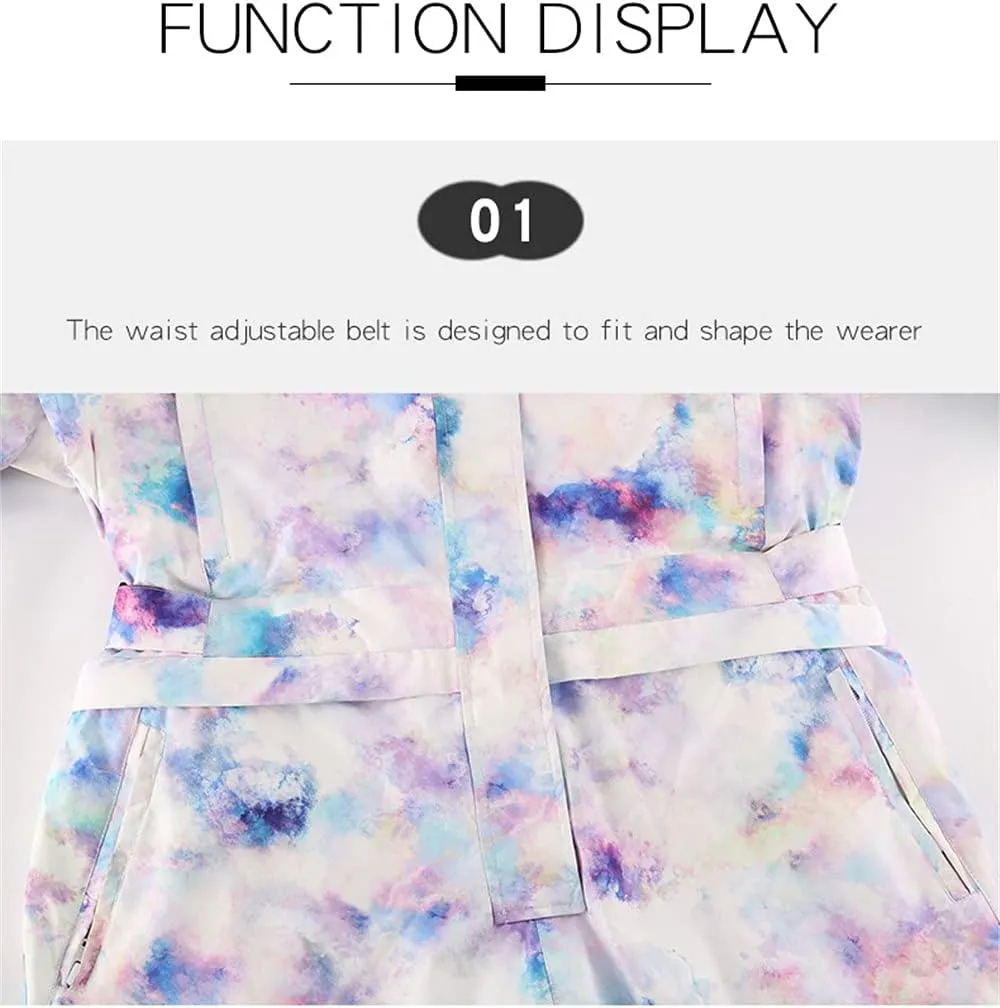 HOTIAN Women Ski Suits One Piece Jumpsuits Overalls Winter Outdoor Snow Suits Waterproof Snowboard Suit