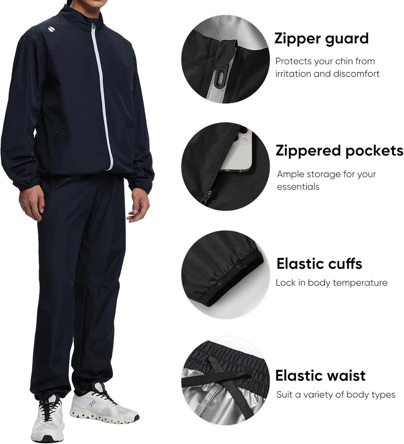 HOTSUIT Sauna Suit for Men Boxing Sweat Suit Non Rip Workout Gym Exercise Sauna Jacket Pant Weight Loss