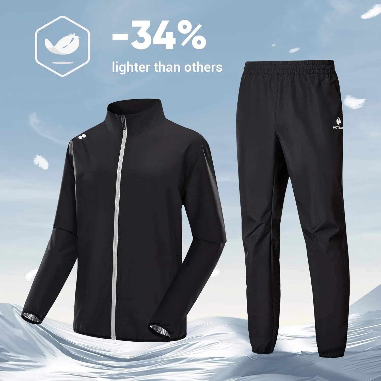 HOTSUIT Sauna Suit for Men Boxing Sweat Suit Non Rip Workout Gym Exercise Sauna Jacket Pant Weight Loss