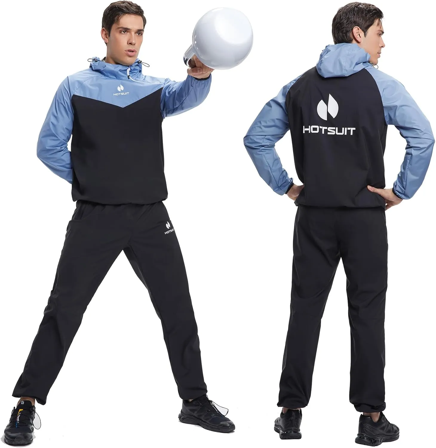 HOTSUIT Sauna Suit for Men Sweat Sauna Jacket Pant Gym Workout Sweat Suits
