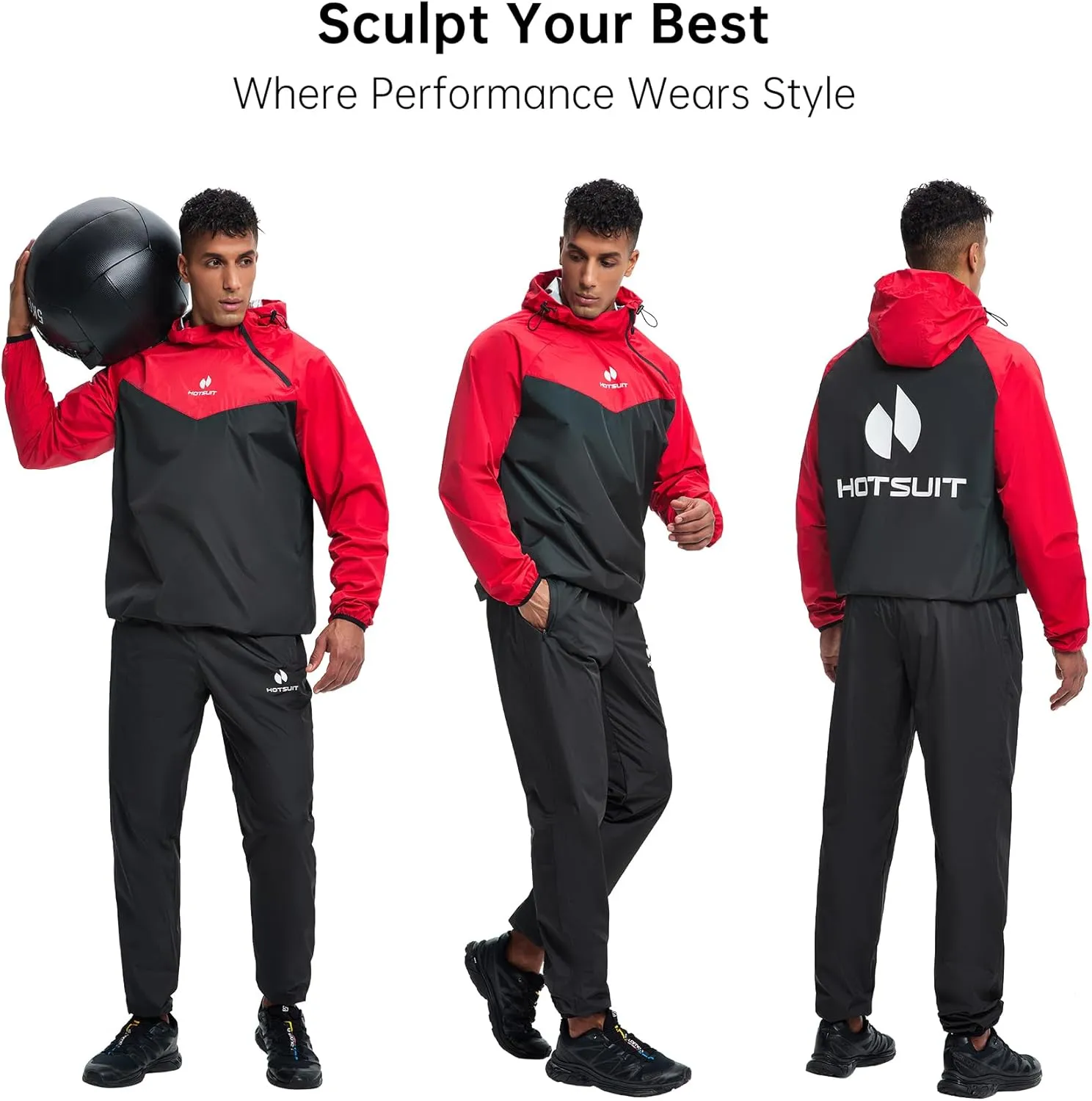HOTSUIT Sauna Suit for Men Sweat Sauna Jacket Pant Gym Workout Sweat Suits