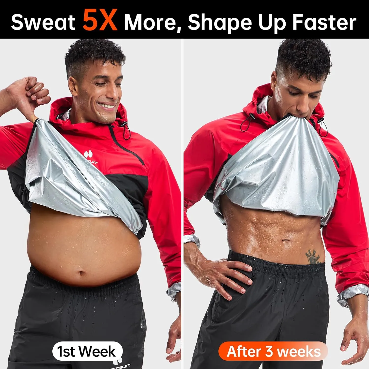 HOTSUIT Sauna Suit for Men Sweat Sauna Jacket Pant Gym Workout Sweat Suits