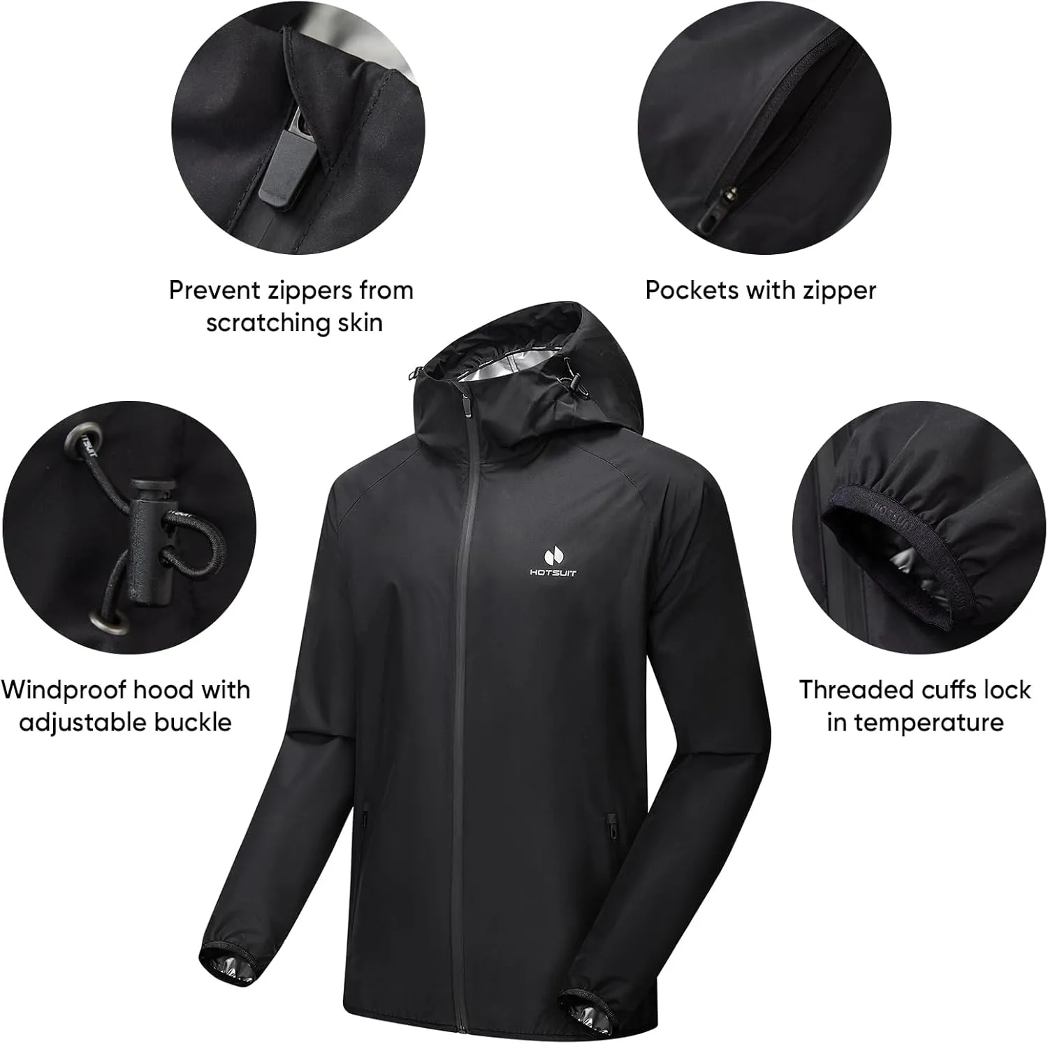 HOTSUIT Sauna Suit for Men Weight Loss Sweat Suit Boxing Exercise Sweat Sauna Jacket Pants