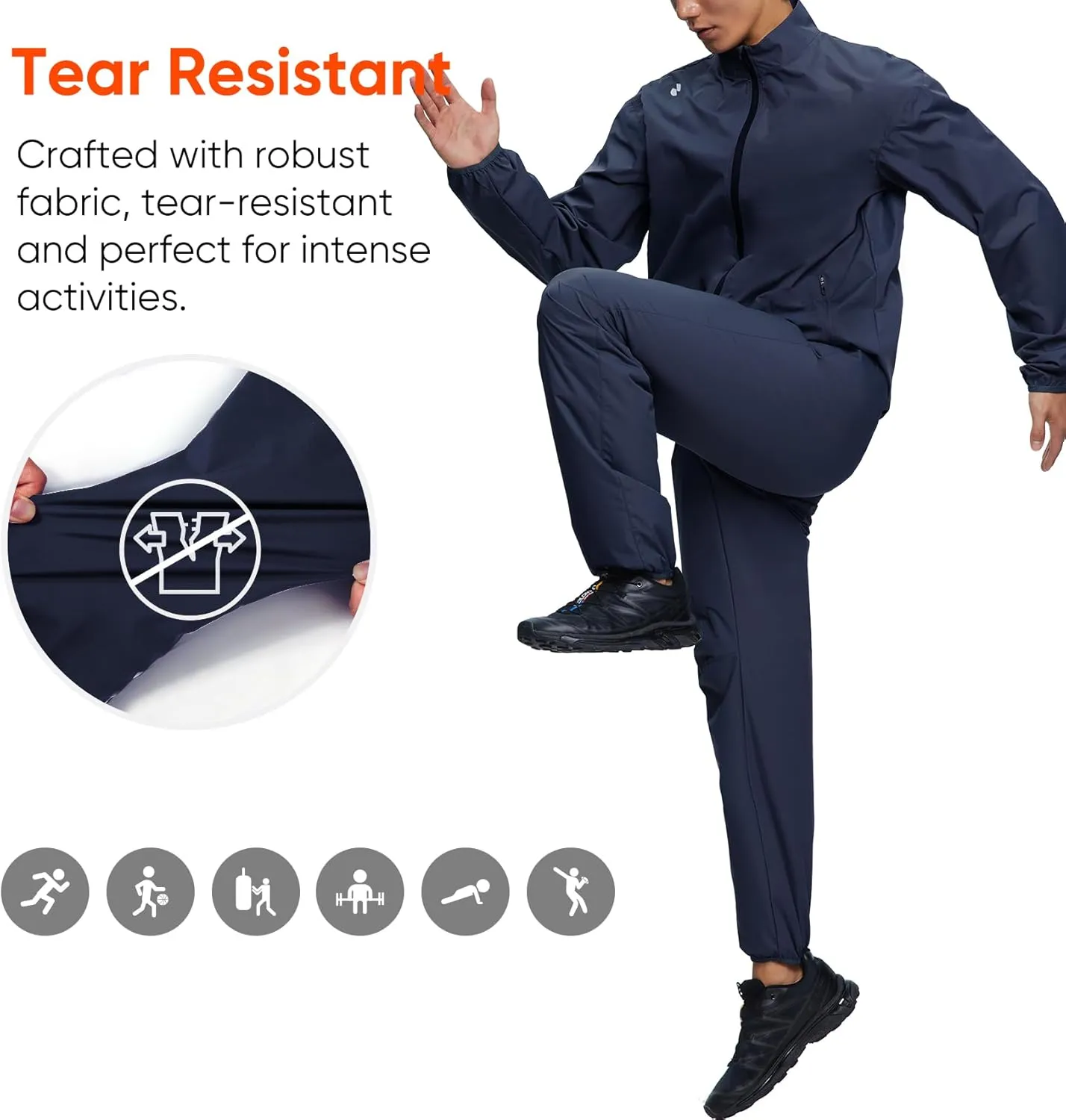 HOTSUIT Sauna Suit for Weight Loss Boxing Non Rip Sweat Suit Men Lightweight Sweat Sauna Jacket Pant