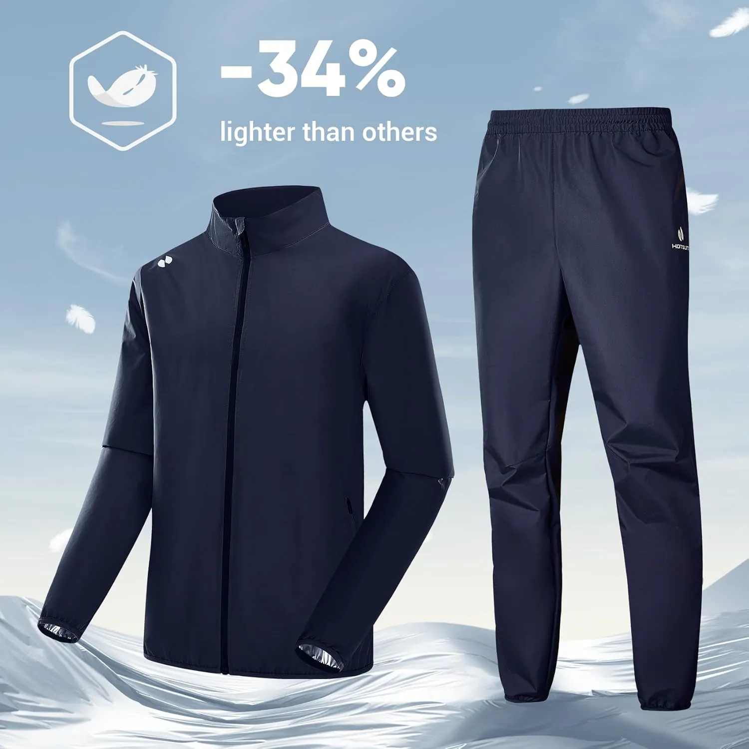 HOTSUIT Sauna Suit for Weight Loss Boxing Non Rip Sweat Suit Men Lightweight Sweat Sauna Jacket Pant