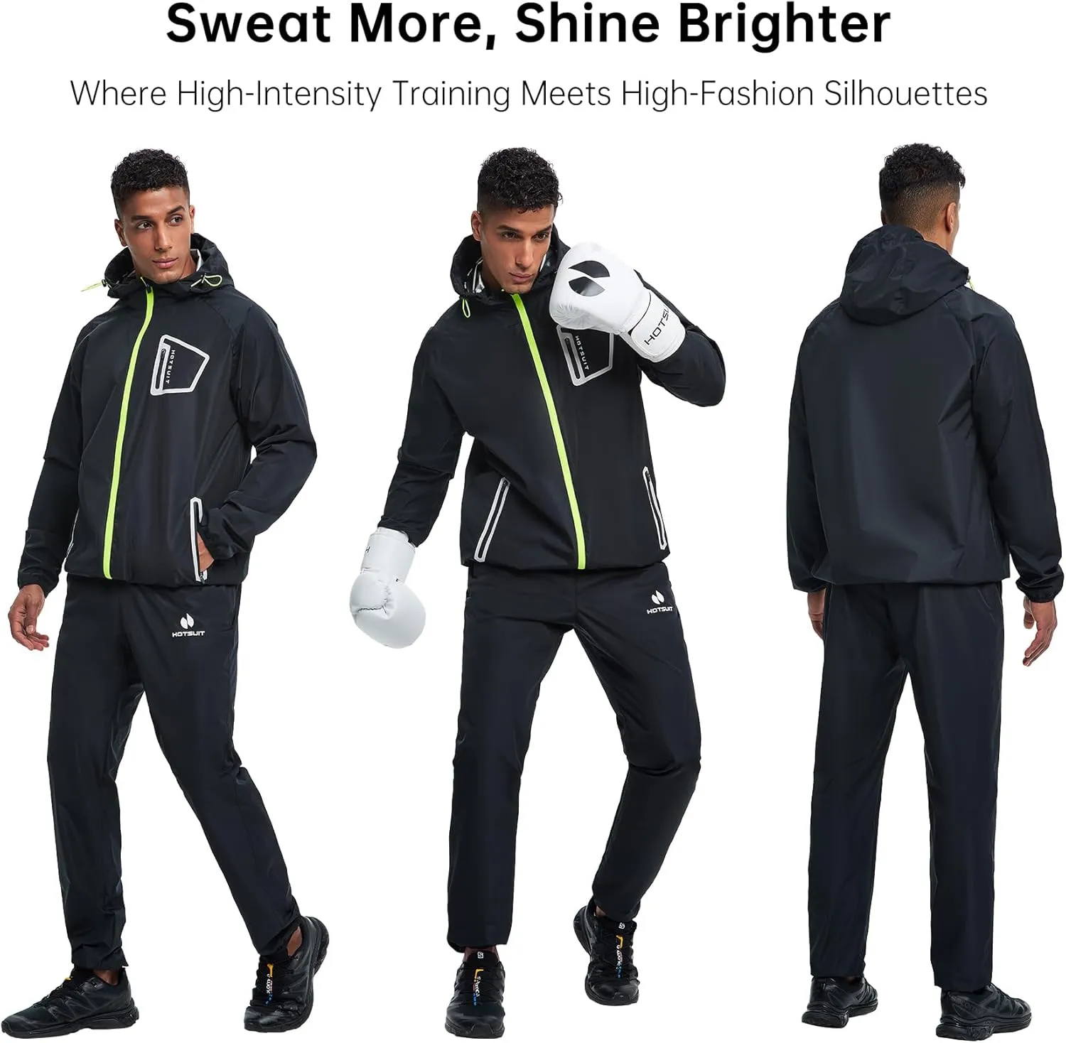 HOTSUIT Sauna Suit Men Non Rip Boxing Sweat Suits Exercise Workout Jacket