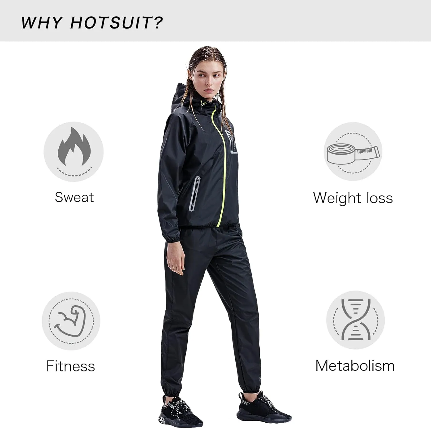 HOTSUIT Sauna Suit Women Durable Boxing Sweat Suits Gym Workout Exercise Sauna Jacket Pants