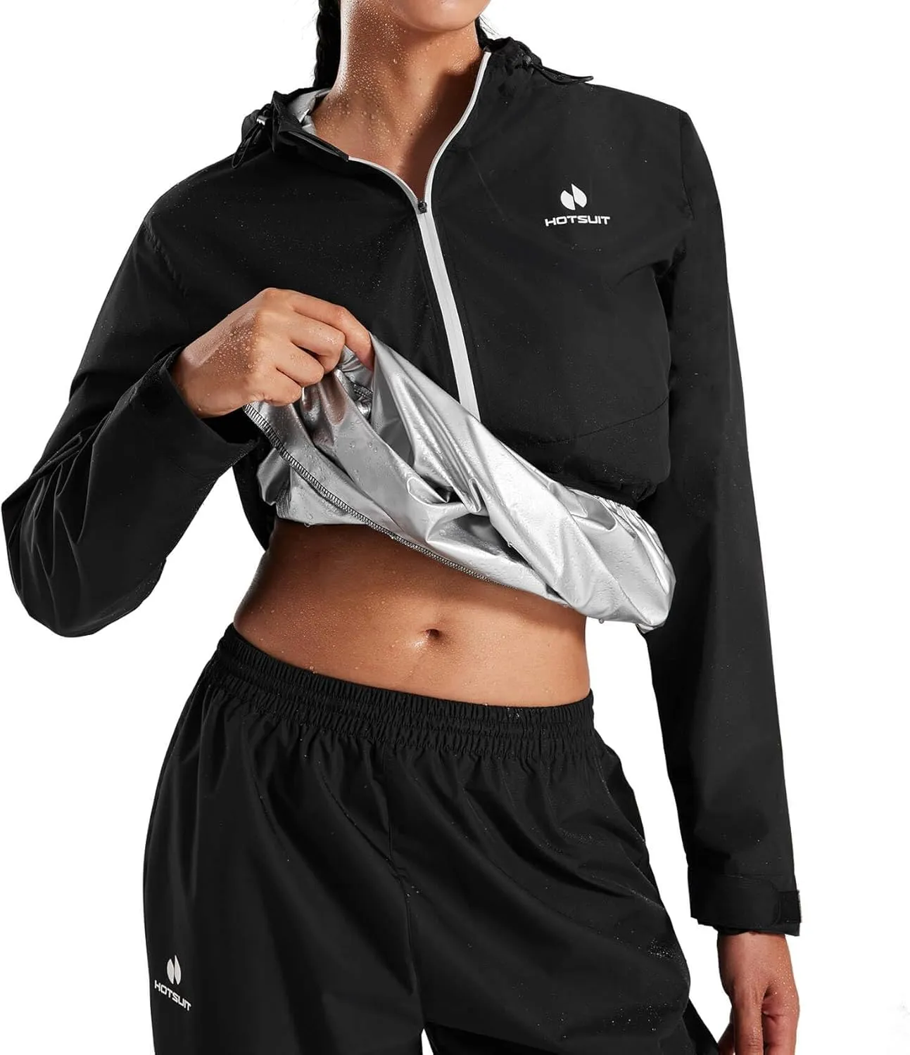 HOTSUIT Tech Women Sauna Suit Full Body Sweat Jacket Pants for Weight Loss