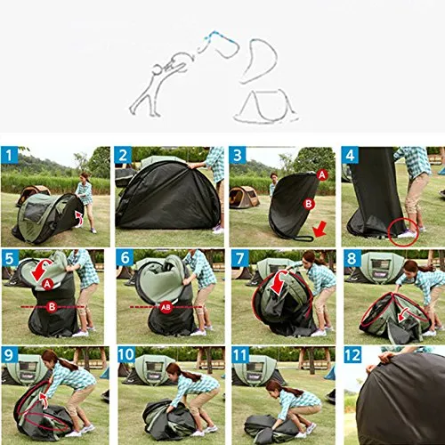 HuiLingYang Outdoor Instant Pop Up Dome Tent Ideal Shelter for Casual Family Camping Hiking Pink