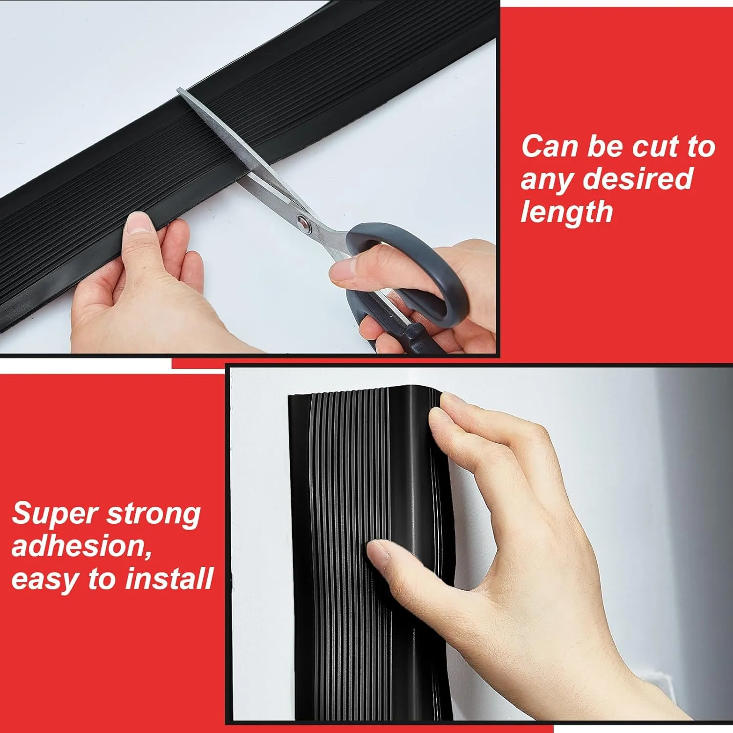 Huwena 6 Pcs Stair Nosing 48" Self Adhesive Vinyl Stair Edge Protector Non Slip Staircase Edge Trim Waterproof Suitable for Indoor/Outdoor Staircase