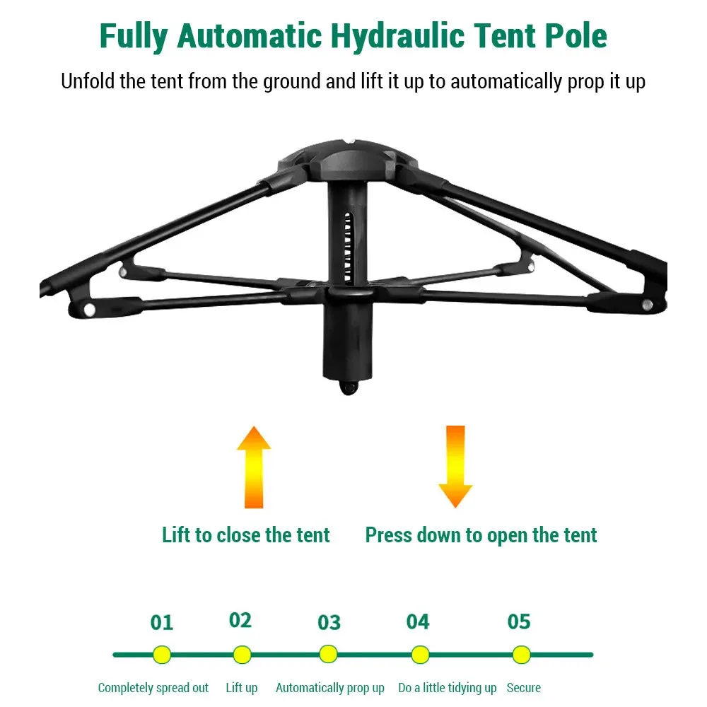 Hydraulic Canopy Tent Outdoor Automatic Quick Open Tent Waterproof Camping Tent 3-4 Person Instant Setup Tent Instant Setup Tent