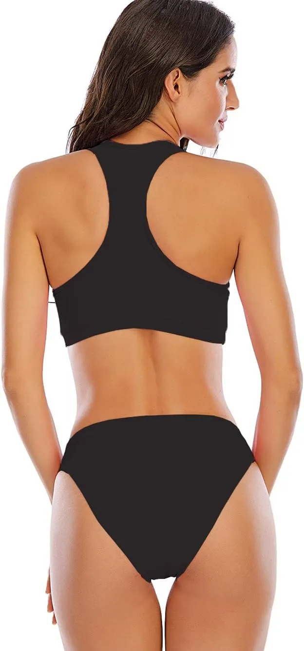 HYTENSUN Women's Period Bikini Swimwear Menstrual Leakproof Racerback Athletic Two Piece Bathing Suit Swimsuit for Teen Girls