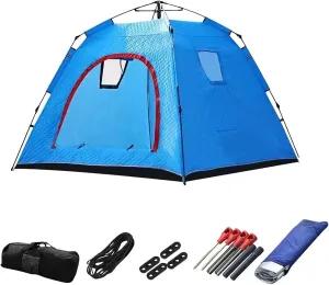 Ice Fishing Tent Pop Up 3-5 Person Ice Fishing Shelter with Carrying Bag, Ice Anchors and Windows, Portable Ice Shanty for Winter Fishing