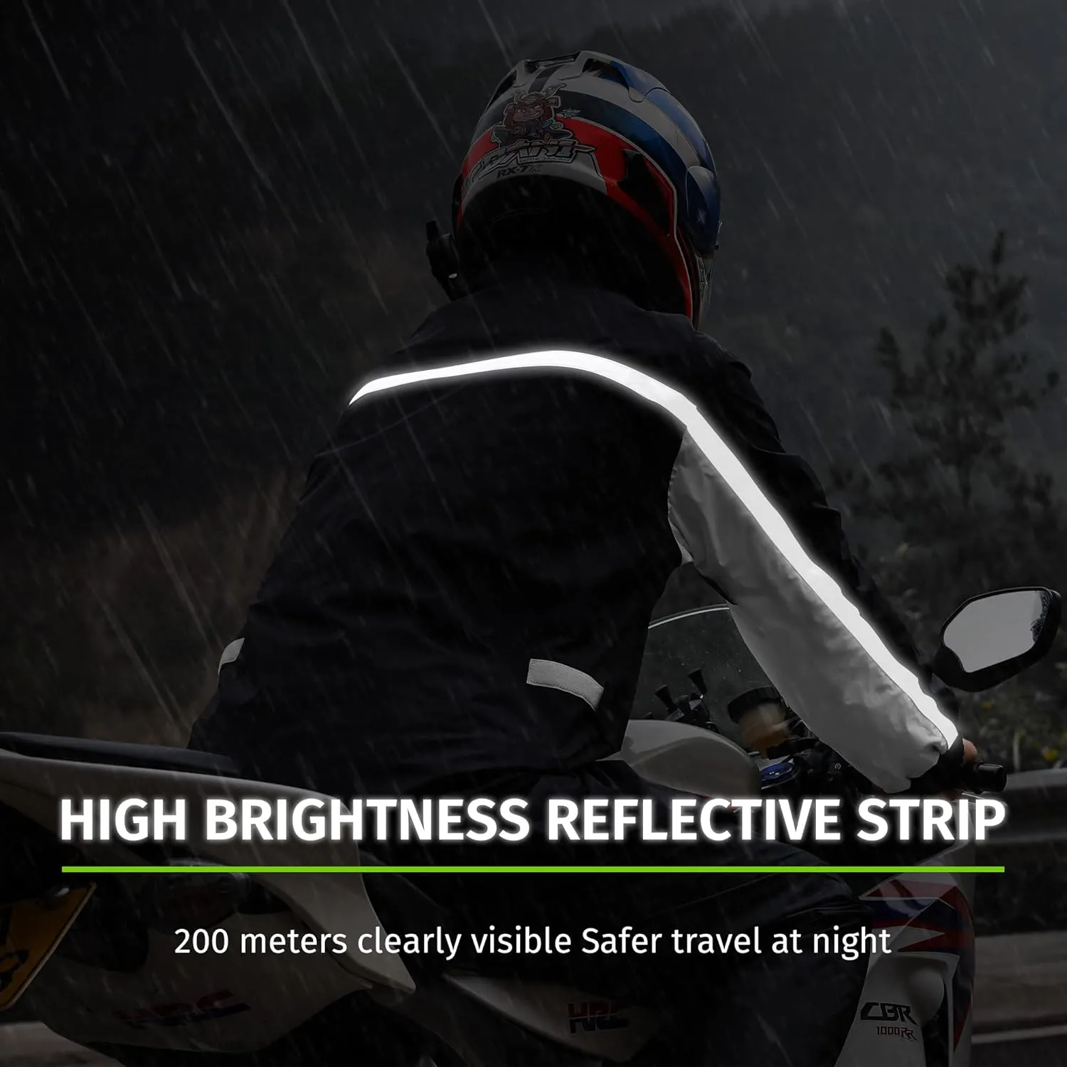 iCreek Motorcycle Rain Suit for Men and Women Waterproof Rain Gear Resistant Raincoat Outdoor Fashion with Hood