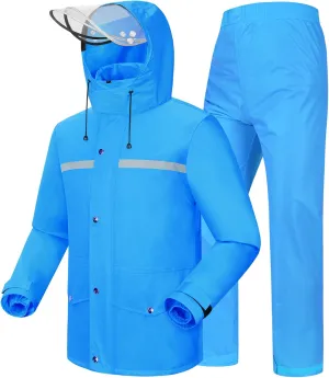 iCreek Rain Suit Waterproof Jacket and Trouser Suit Raincoat for Men and Women Outdoor All-Sport Breathable Anti-storm
