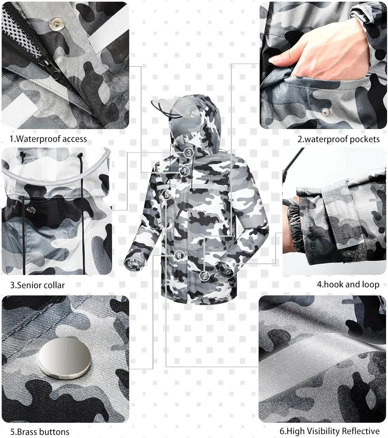 iCreek Rain Suit Waterproof Jacket and Trouser Suit Raincoat for Men and Women Outdoor All-Sport Breathable Anti-storm